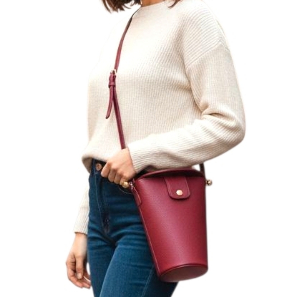 Red Cylinder Crossbody Purse